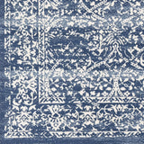 Preston Damask Floral Navy Soft Area Rug