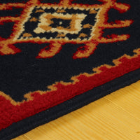 Southwest Style Bordered Black Area Rug