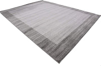 Contemporary Bordered Soft Light Gray Area Rug