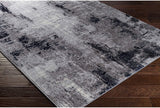 Modern Abstract Soft Area Rug, Silver/Charcoal