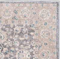 Sofia Collection Vintage Oriental Distressed Soft Area Rug Light Grey / Beige