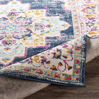 Melta Navy Ivory Traditional Soft Area Rug