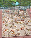 Well Woven Darla Floral Beige Indoor/Outdoor Area Rug