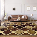 Modern Trellis Coffee Soft Area Rug