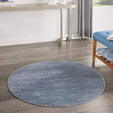 Solid Contemporary Blue/Grey Indoor/Outdoor Area Rug