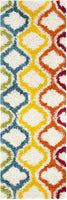 Kids Shag Collection Rainbow Entryway Plush 2-inch Thick Area RugIvory / Multi