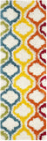Kids Shag Collection Rainbow Entryway Plush 2-inch Thick Area RugIvory / Multi