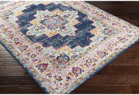 Melta Navy Ivory Traditional Soft Area Rug
