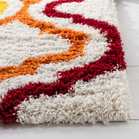 Kids Shag Collection Rainbow Entryway Plush 2-inch Thick Area RugIvory / Multi