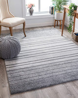 k Grey Geometric Stripes Pattern Area Rug