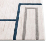 Good Vibes Fiona blue Modern Geometric Lines3D Texture Area Rug