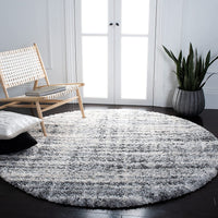 Fontana Shag Collection  Modern Thick Area Rug Grey / Ivory