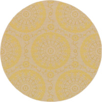 Botanical Collection Floral Abstract Transitional Indoor Outdoor Flatweave Yellow Area Rug