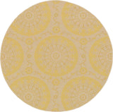 Botanical Collection Floral Abstract Transitional Indoor Outdoor Flatweave Yellow Area Rug