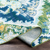 Antioch Bohemian Medallion Area Rug, Dark Green/Navy