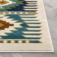 Noble Blue Southwestern Medallion Soft Rug