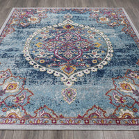 Medallion Vintage Boho Soft Area Rug Turquoise