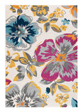 Floral Multi-color Gray Yellow Fuchsia Area Rugs