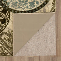 Medallion Area Rugs Blue Brown Light Multi-color