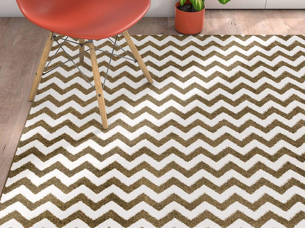 Sydney Eli Chevron Green Modern Area Rug