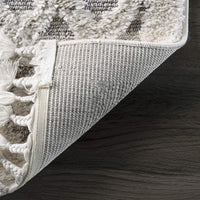 nuloom Ansley Soft Lattice Textured Tassel Area Rug Beige