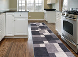Box Pattern Gray/Grey Area Rug Non-Slip Non Skid