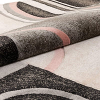 Good Vibes Belle Blush Pink Modern Abstract Geometric 3D Textured Soft Area Rug