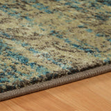 Medallion Blue Beige Area Rug