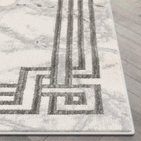 Fairmont Huntington Retro Marble Border Black Glam Soft Area Rug