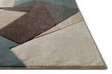 Modern Geometric Mint Blue Brown Beige Comfy Hand Carved Area Rugs