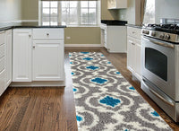 Gray Turquoise Blue Shag Area Rug
