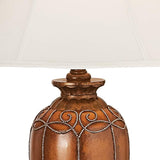 Regency Hill Scalloped Traditional Table Lamp with Convenience Socket