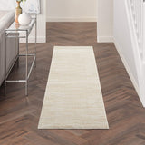 Solid Contemporary Ivory Beige Indoor/Outdoor Area Rug