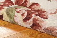 Floral Area Rug Ivory Green Soft Area Rug
