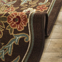 Modern Floral Low Profile Pile Indoor Area Rugs Brown