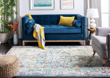 Medallion Distressed Soft Area Rug, Navy / Light Blue
