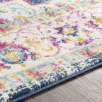 Melta Navy Ivory Traditional Soft Area Rug