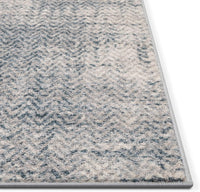 Loket Grey Modern Geometric Boxes & Stripes Pattern area Rug