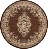Traditional Medallion Brown Soft Area Rug