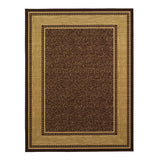 Brown Bordered Design Area Rug - Non-Slip/ No Skid