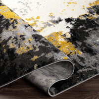 Cantrell Mustard Yellow and Gray Modern Area Rug