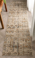 Varda Grey Tribal Patchwork Runner Rug