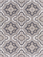 Demask Floral Selena Soft Area Rug, Gray