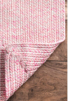 Braided Handmade Pink Indoor/Outdoor Soft Area Rug