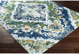 Antioch Bohemian Medallion Area Rug, Dark Green/Navy