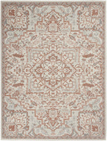 Persian Floral Traditional Ivory Brick Red Soft Area Rug