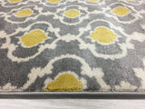 Trellis Gray/Grey Yellow Indoor Area Rug