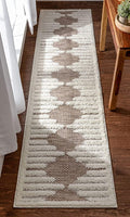Bellagio Luna Tribal Moroccan Diamond Pattern Beige Area Rug