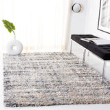 Fontana Shag Collection  Modern Thick Area Rug Grey / Ivory