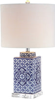Choi 23" Chinoiserie LED Table Lamp Blue/White